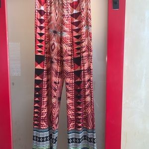 Wide Leg Patterned Pants